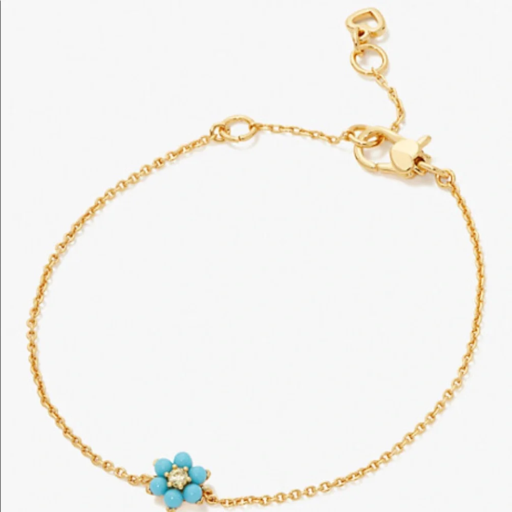 $48 Kate Spade myosotis flower bracelet turquoise - Picture 7 of 7